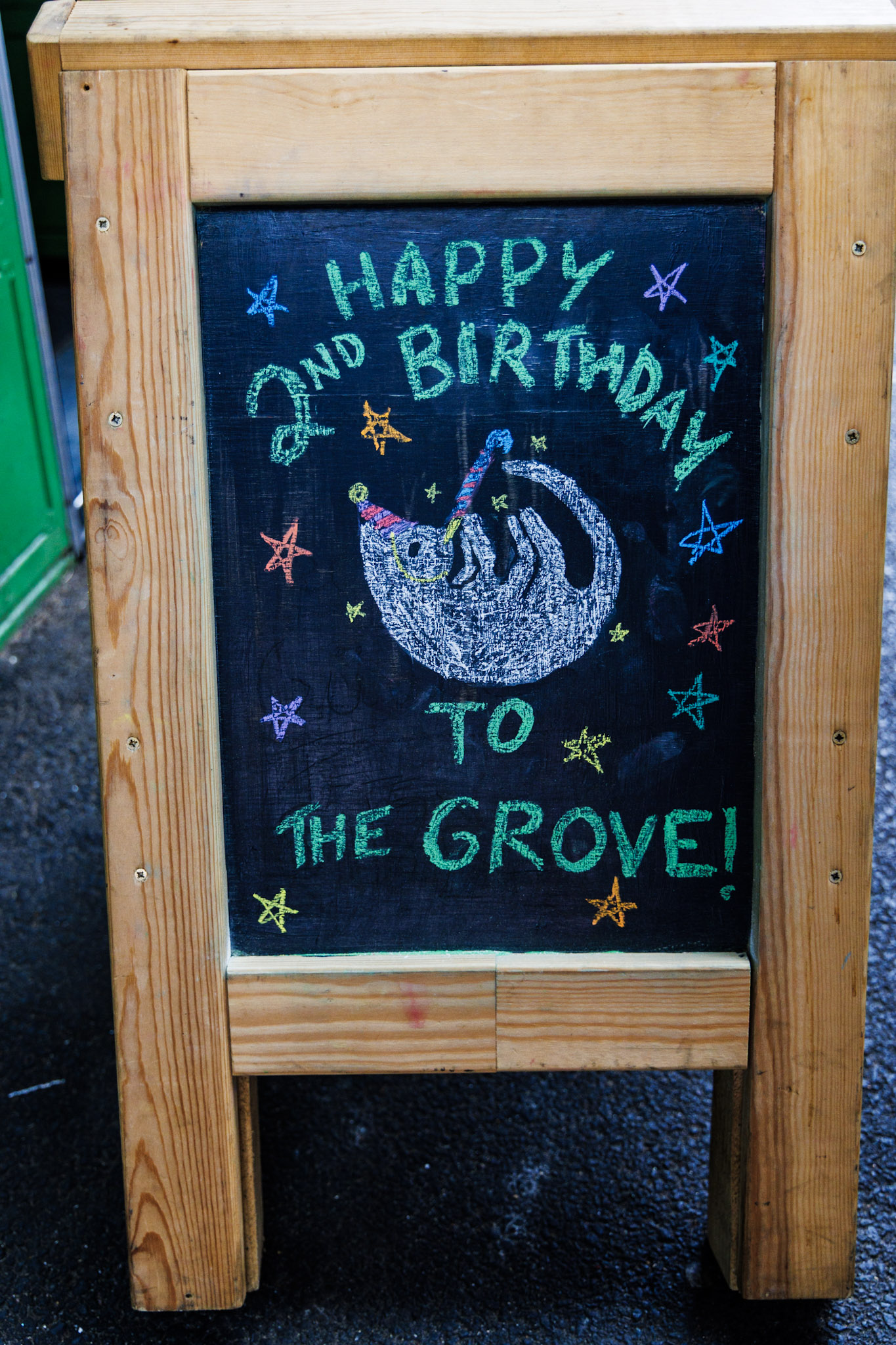 Chalk Sign The Grove 2Nd Birthday August 2026 Nigel King 002