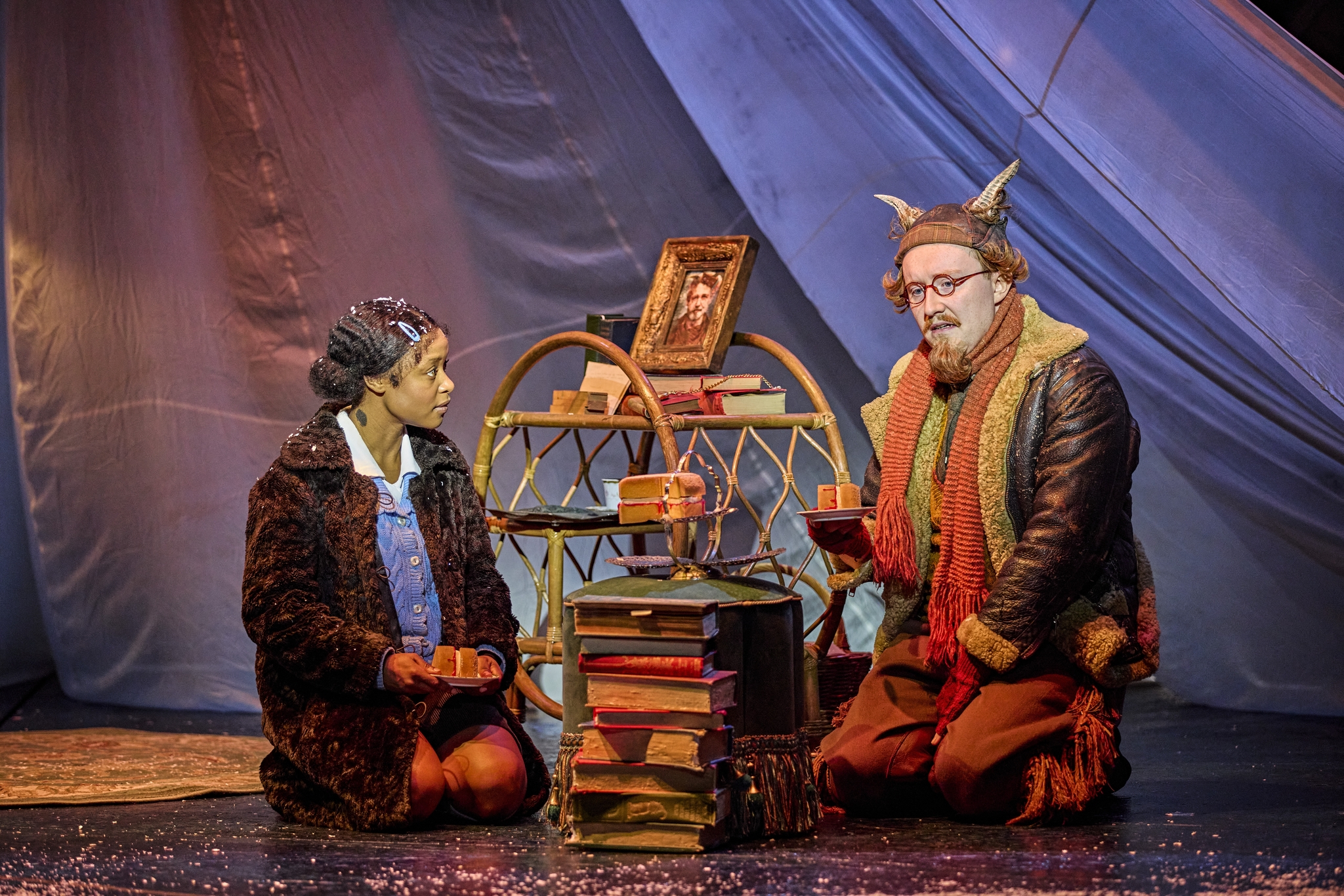 Kudzai Mangombe (Lucy) Alfie Richards (Mr Tumnus). Photo By Brinkhoff Moegenburg
